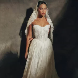 kf-S6f4bcb7e8c954edebd21d404a6ee05efI 2025 Ivory Women's Wedding Dresses Sexy Off Shoulder A-line Princess Bridal Gown Formal Beach Party vestidos de novia Customized